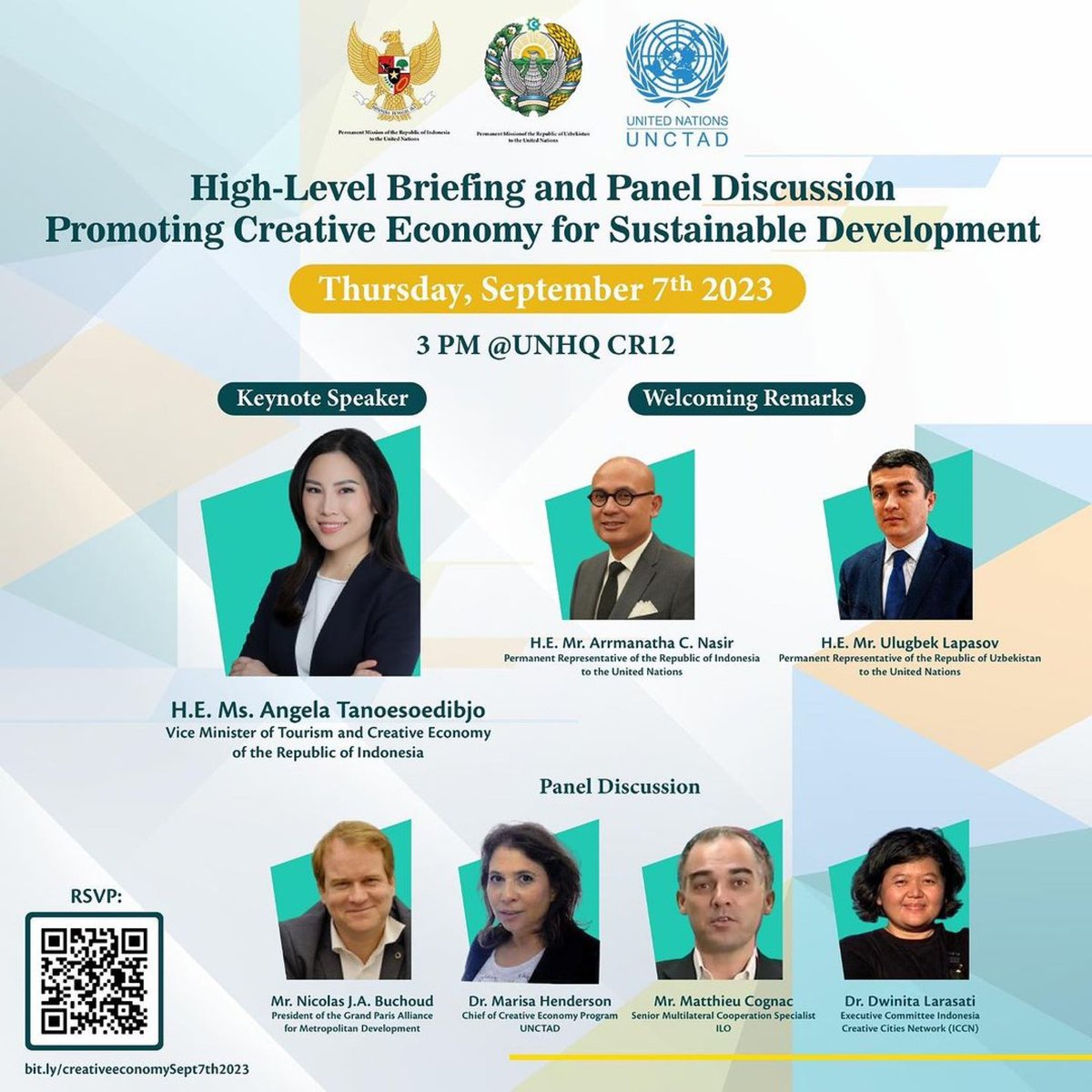 Resolusi PBB utk Ekraf
titalarasati.com/resolusi-pbb-u…

[…]Sidang Umum PBB mengadopsi Resolusi No. A/78/459 tentang “Promosi Ekonomi Kreatif untuk Pembangunan Berkelanjutan” yang diinisiasi oleh Indonesia dan didukung bersama oleh 59 negara.

#ekonomikreatif