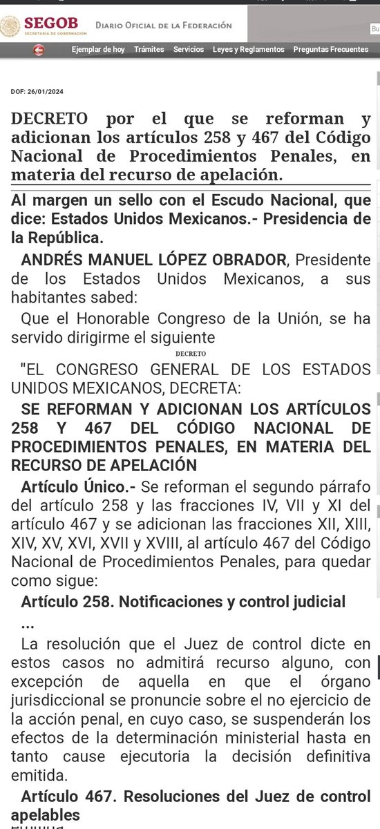 Angela_FriasA's tweet photo. Hoy se publicó la REFORMA a los artículos 258 y 467 del CNPP.

¿Qué resoluciones podemos APELAR en materia penal? https://t.co/X6StGx7q3w