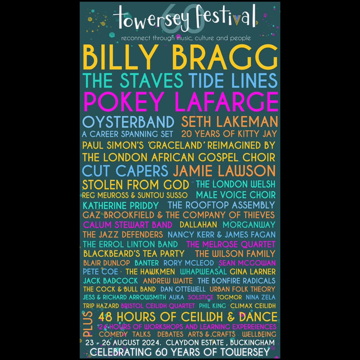 Rhubarb will be at @towerseyfesti in August from the 23rd - 26th.✨ Come and join us at the UK’s longest running independent festival – family run since 1965!! 🎪
