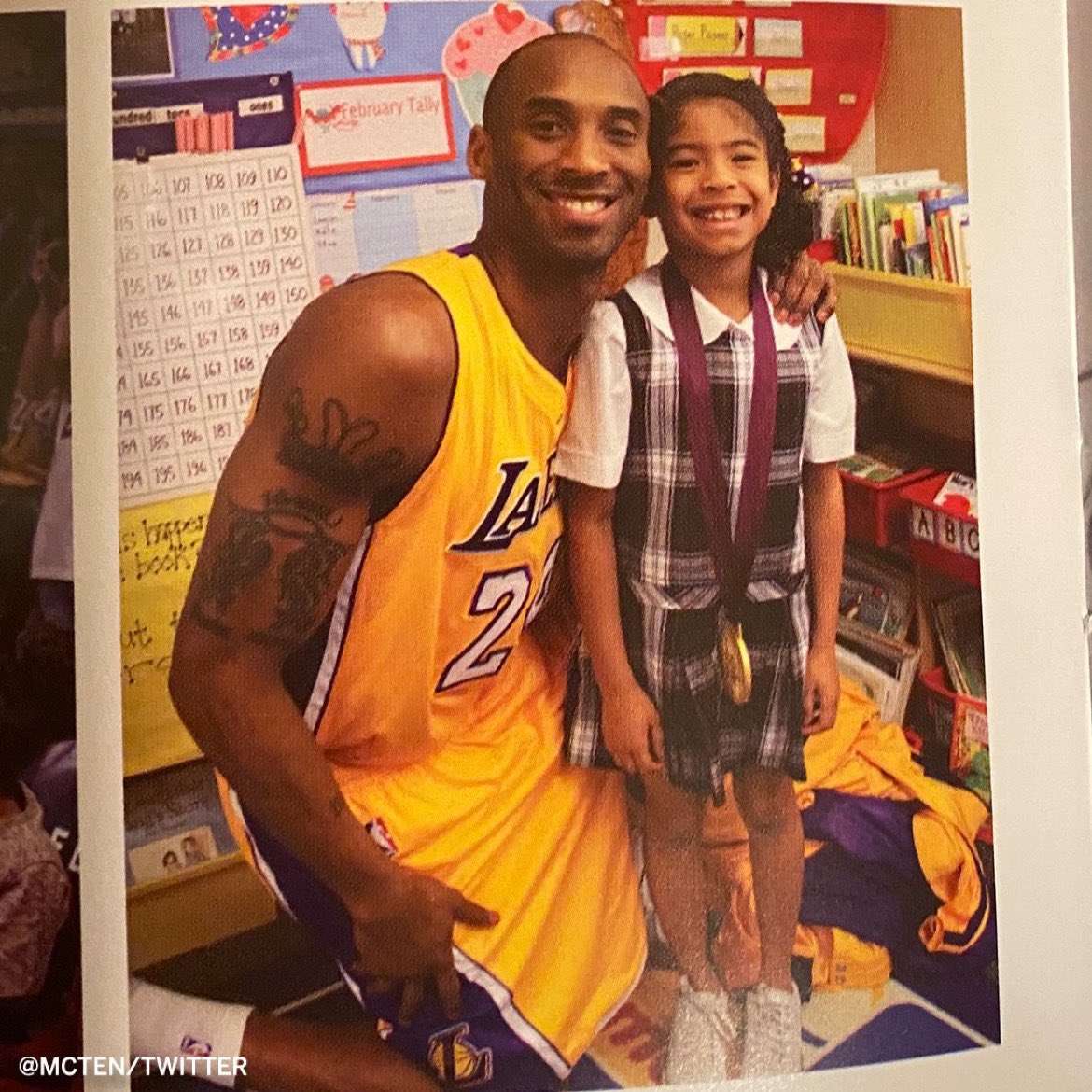 timelesssports_'s tweet photo. Gigi wanted Kobe to show up at her career day in school… he came in full uniform and a gold medal.

Can’t believe it’s been 4 years. Mamba and Mambacita forever. ♾️💜 https://t.co/LHOzDxxfgM