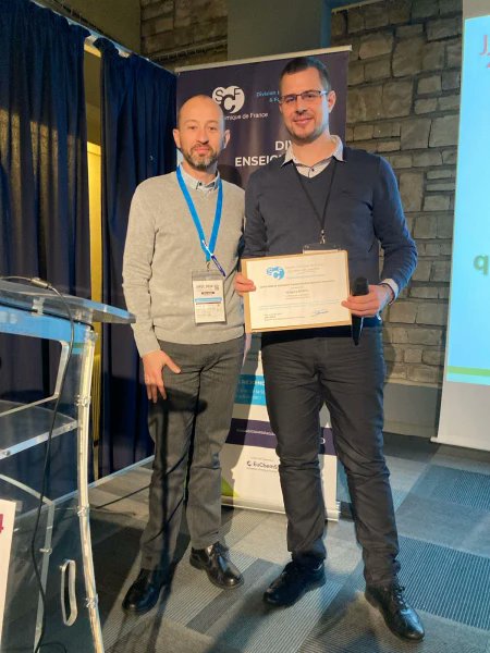 Très honoré de recevoir le Prix de la Division Enseignement-Formation de @reseauSCF  lors des JIREC2024 ! Un plaisir d'y participer, de rencontrer les collègues et de voir cette belle énergie autour de l'enseignement de la chimie ! Ravi de "partager" ce prix avec <a href="/JeanyvesWinum/">Jean-Yves WINUM</a>