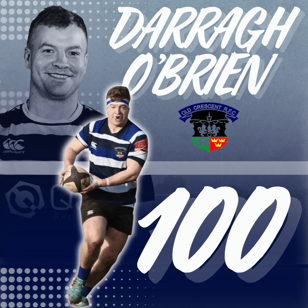 Our Darragh O Brien will make his 100th appearance in an Old Crescent shirt when we take on Greystones tomorrow at 2.30pm. Well done to Darragh on his achievement and hopefully we will sing the Sloop in his honour after the game! #100caps #clubscenepod #ailrugby #munsterrugby