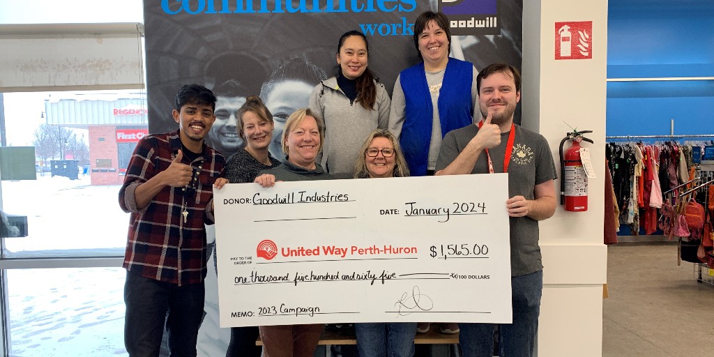 We ❤️ our caring community! THANK YOU to Goodwill Industries and their customers in Stratford for raising $1,565--you're amazing! Every dollar raised helps ensure vulnerable people have access to the programs and services they need in the place they call home. #LocalLove