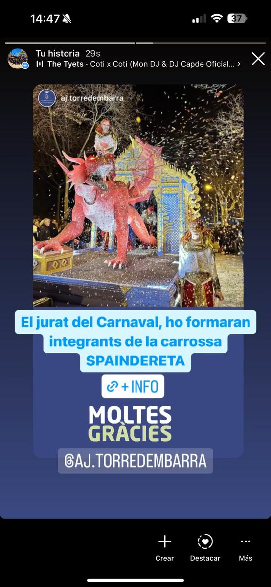 spaindereta2's tweet photo. ✔️ Premi a la sàtira 2024
✔️ Premi a la idea més original 2024
✔️ Premi al millor DJ 2024
✔️ Premi al millor jurat de Carnaval

Se vienen cositas #Torredembarra https://t.co/muzyrlyHH3