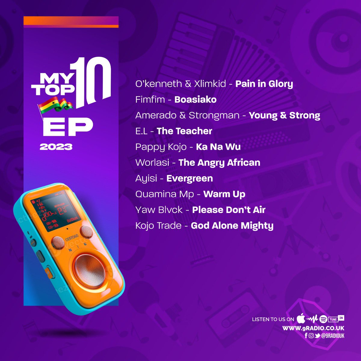 My Top 10 EPs 🇬🇭 2023 . <a href="/ygaokenneth/">CAME OF AGE</a> &amp; <a href="/Xlimkid_/">KWAME BOAKYE TRAPSTAR💔🦅</a> <a href="/FimFim_GH/">BOASIAKO OUT NOW</a> <a href="/Amerado_Burner/">LORD IMMORTAL🤴🏾</a> &amp; <a href="/StrongmanBurner/">Strongman Burner</a> <a href="/ELgh_/">Don Jaga 👽</a> <a href="/PAPPYKOJO/">PAPPY KOJO</a> <a href="/worlasigh/">worlasi</a> <a href="/Ayisimusic/">👑Ayisi</a> <a href="/Quamina_Mp/">Quamina Mp</a> <a href="/yblvckMusic/">Yaw Blvck</a> <a href="/KojoTrade/">Kojo TM</a>