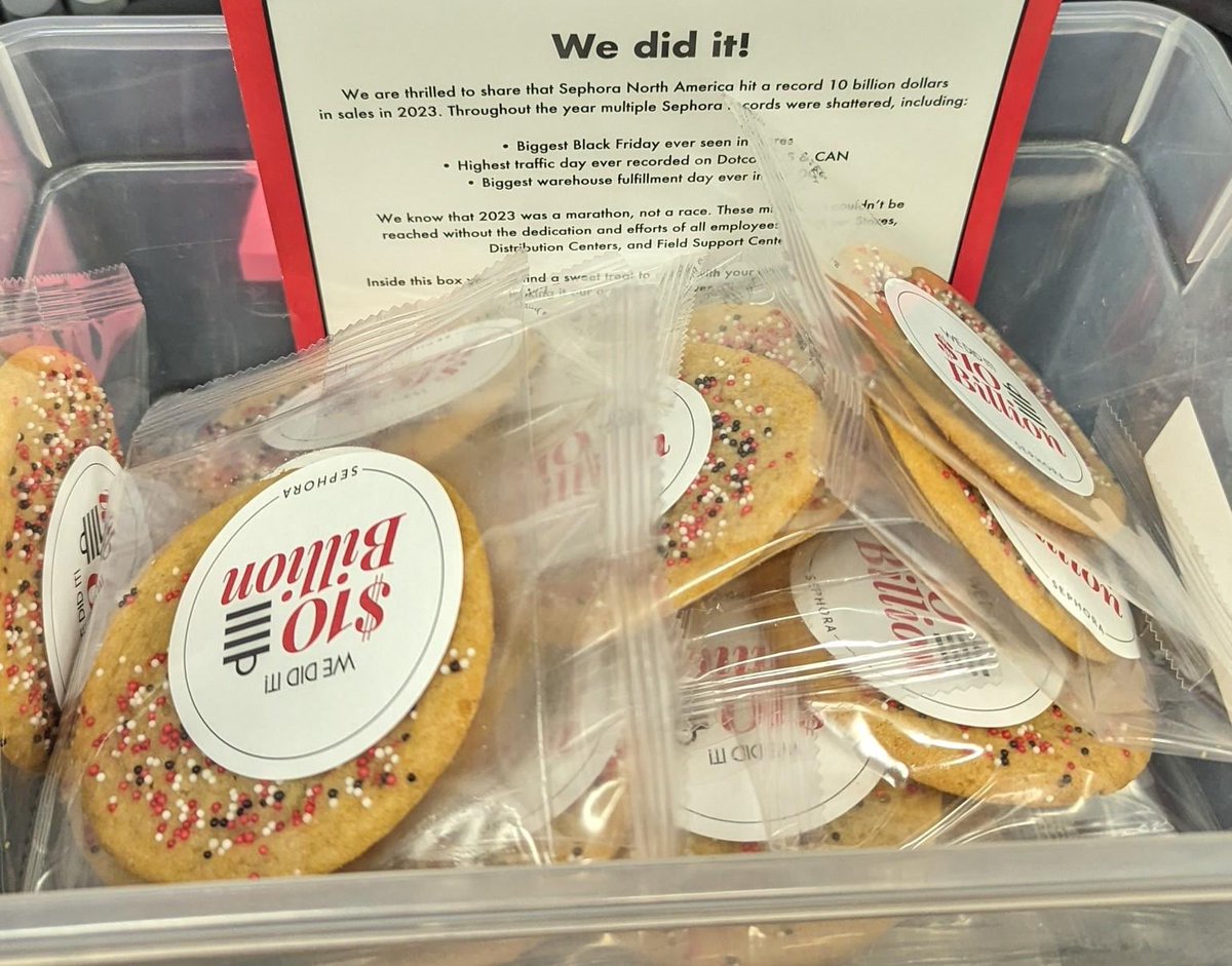 UnionDrip's tweet photo. Sephora hit $10 billion in sales in 2023. Here's your cookie as a reward. https://t.co/UzUcDXGJWA