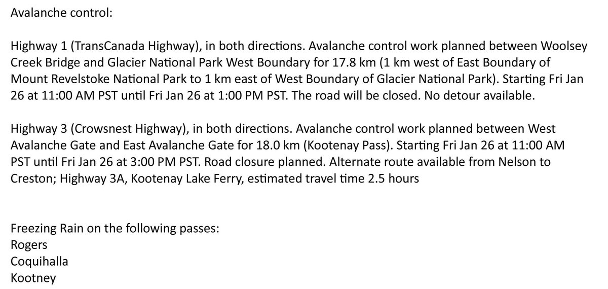 WesternRR's tweet image. #BCDrivers @DriveBC  @TranBC  

Avalanche control and freezing rain are going to make for a tricky day to get through.

Be safe out there and respect the men and women who are working to keep the roads safe.