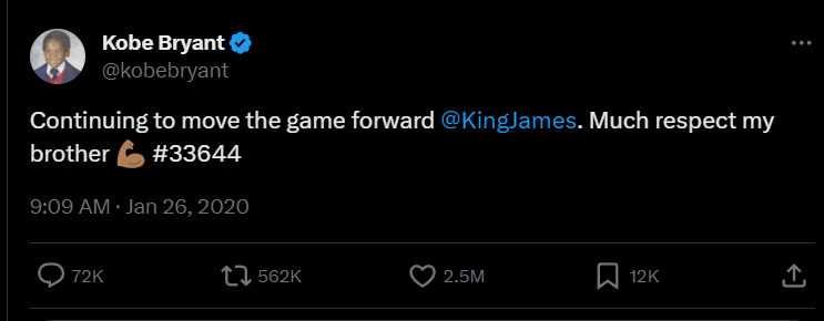 NBAMemes's tweet photo. Kobe's last tweet.

Meanwhile their fanbases still fighting smh🤦‍♂️ https://t.co/swL5cfRQso