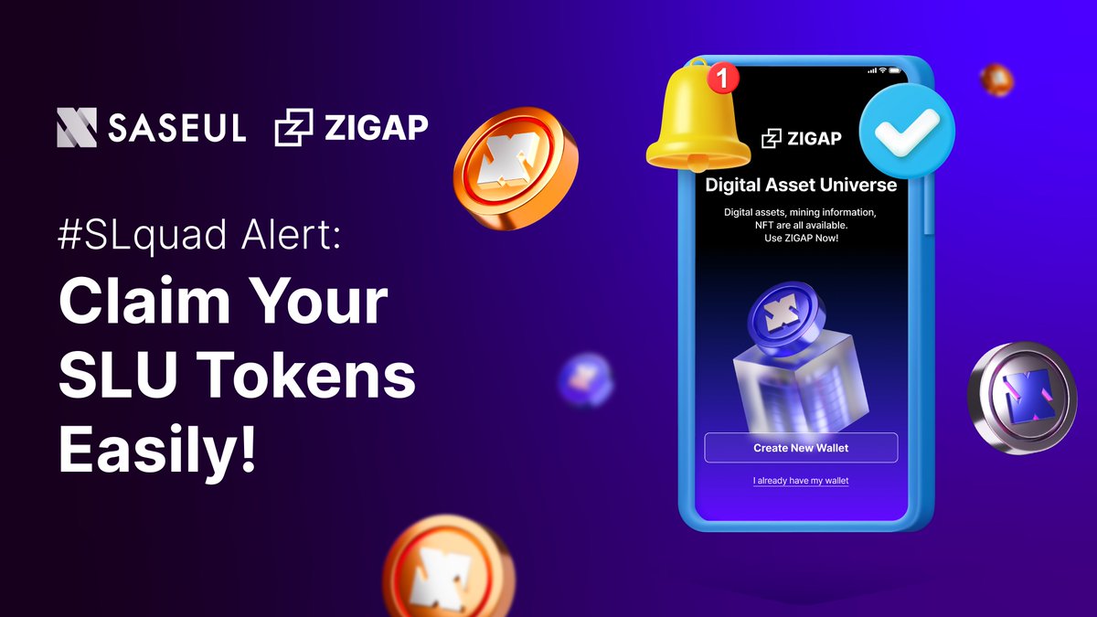 Saseul_Support's tweet photo. #SLquad Announcement!π
πTo claim your SLU tokens, follow these simple steps:
1οΈβ£Download the Zigap wallet
2οΈβ£ Export your Guardee wallet key on Zigap wallet.
πYour SLU tokens will be transferred to your Zigap wallet.
Zigap Launch on 1st Feb! ππ°
#Crypto #SLU #ZigapWallet https://t.co/CqjZlJHyiu