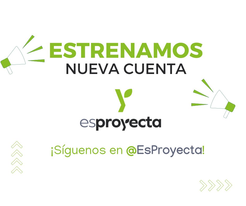 🚨¡Estrenamos nueva cuenta! 🚨
👉 A partir de ahora podrás seguir todas nuestras novedades a través de <a href="/EsProyecta/">Esproyecta</a> 
¡Síguenos y no te pierdas nada! 👌