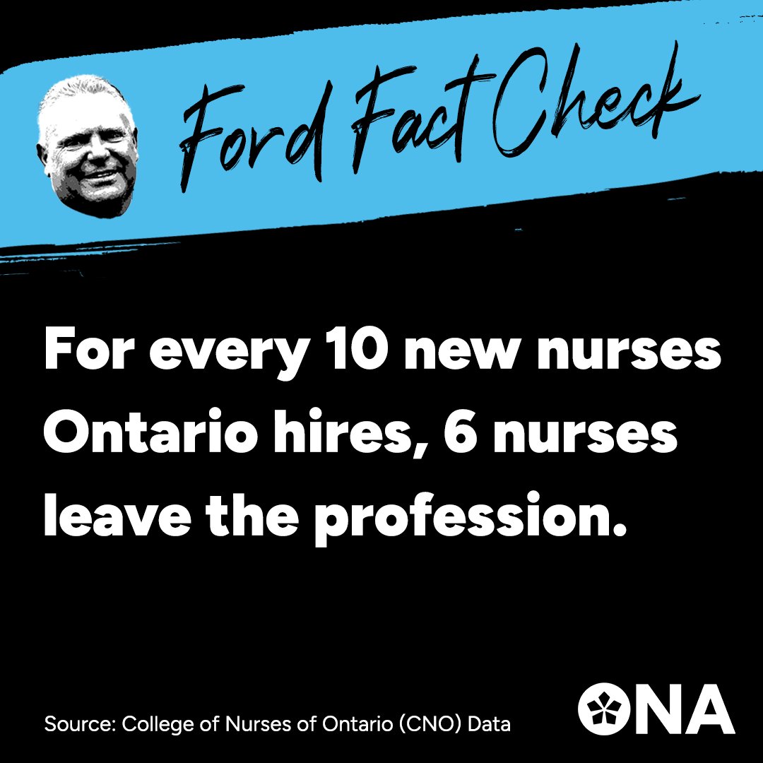 More and more nurses are leaving their jobs every year since @FordNation Conservative government took office. Ford is boasting he’s hired 60,000 nurses—but at least 35,000 have left since 2018. Ford’s band-aid solution to the nurse staffing crisis isn’t working. #onpoli #onhealth
