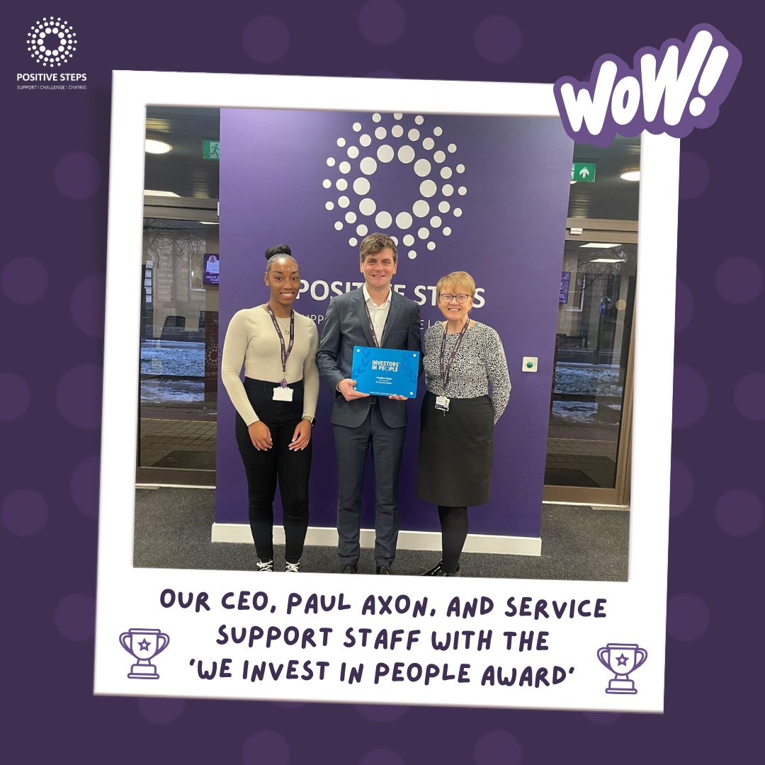 How Amazing! Positive Steps have been awarded with the 'We Invest in People' Award 💜 We are proud to have received this incredible award and are excited about our future and the difference we will continue to make to our local communities! <a href="/IIP/">Investors in People</a> #feelgoodfriday