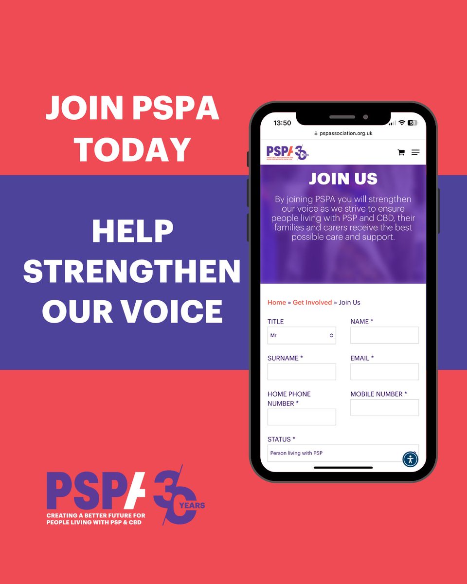 PSPAssociation's tweet photo. Do you have a family member or friend living with PSP or CBD?

If so, come and join the PSP &amp; CBD community: https://t.co/YQVZXjLOXe

We look forward to welcoming you into the PSPA family.

#TeamPSPA #JoinPSPA #MailingList #PSPAFamily #TeamPSPA #JoinUs https://t.co/0UzOe4qJU9