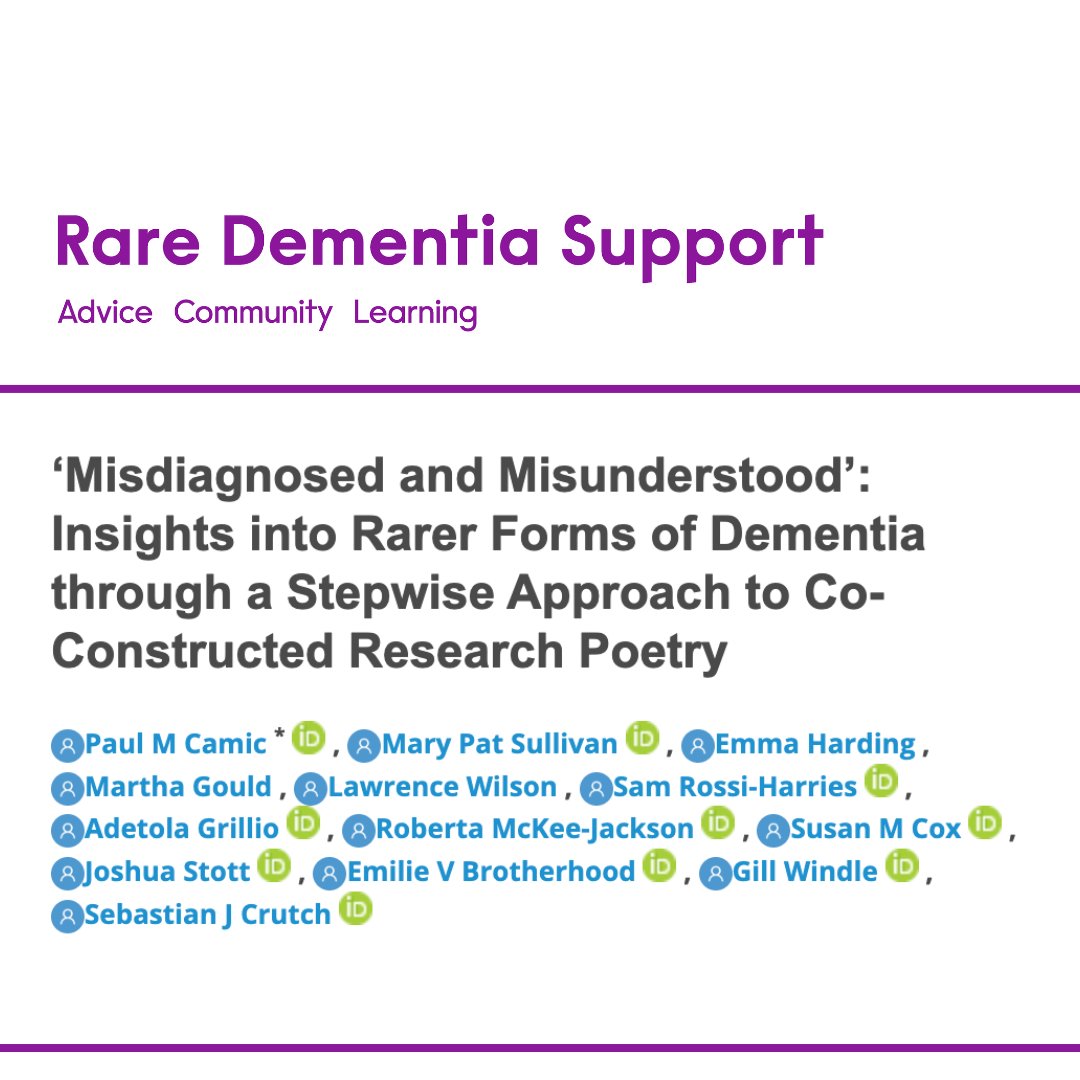 We are uncovering how poetry from people living with rare dementias and their care partners impact healthcare professionals to better understand these conditions - inspiring empathy, critical thinking, educating and training. preprints.org/manuscript/202…