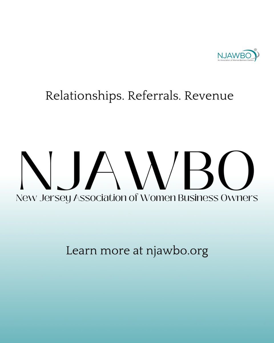 You are a woman business owner and want to expand your professional network but aren't sure where to start. Look no further than NJAWBO, New Jersey's leading community of women business owners. njawbo.org/membership/why… 
#NJAWBO #NJBusinessOwner #WomanEntrepreneur