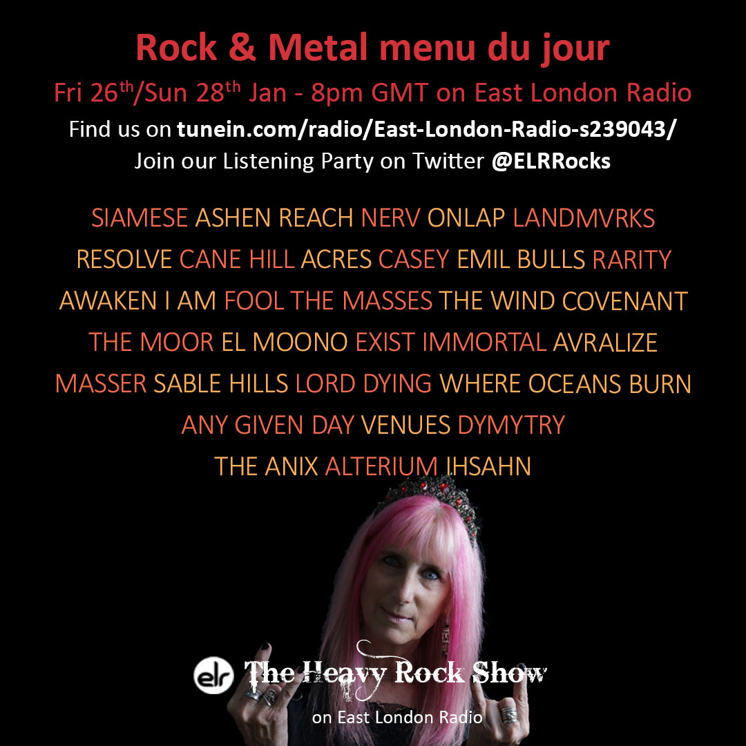 Join me & @Izzyriderx on #TheHeavyRockShow tonight for some sonic medicine + feel free to chime in on our track-by-track listening party here on twitter. LINK TO LISTEN: tunein.com/radio/East-Lon…