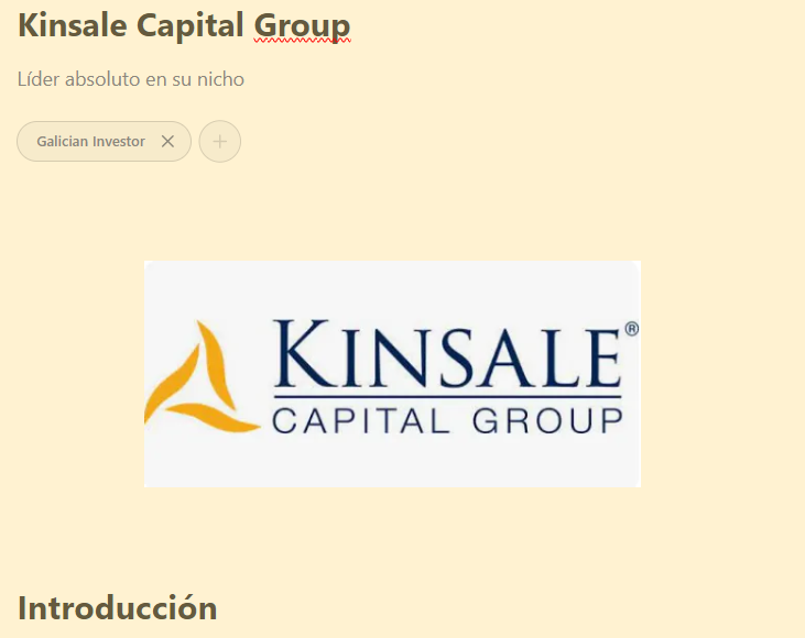 GaliciaInvestor's tweet photo. Mi próxima idea de inversión nos llevará a Virgnia, para conocer Kinsale Capital $KNSL.

Una de las mejores oportunidades que he podido encontrar en los últimos años.

Si veo suficiente interés: 1.000 Retweets/Likes la dejaré en abierto para todo el mundo durante 24 horas una vez publicada.

La publicación está prevista para la primera semana de Febrero.