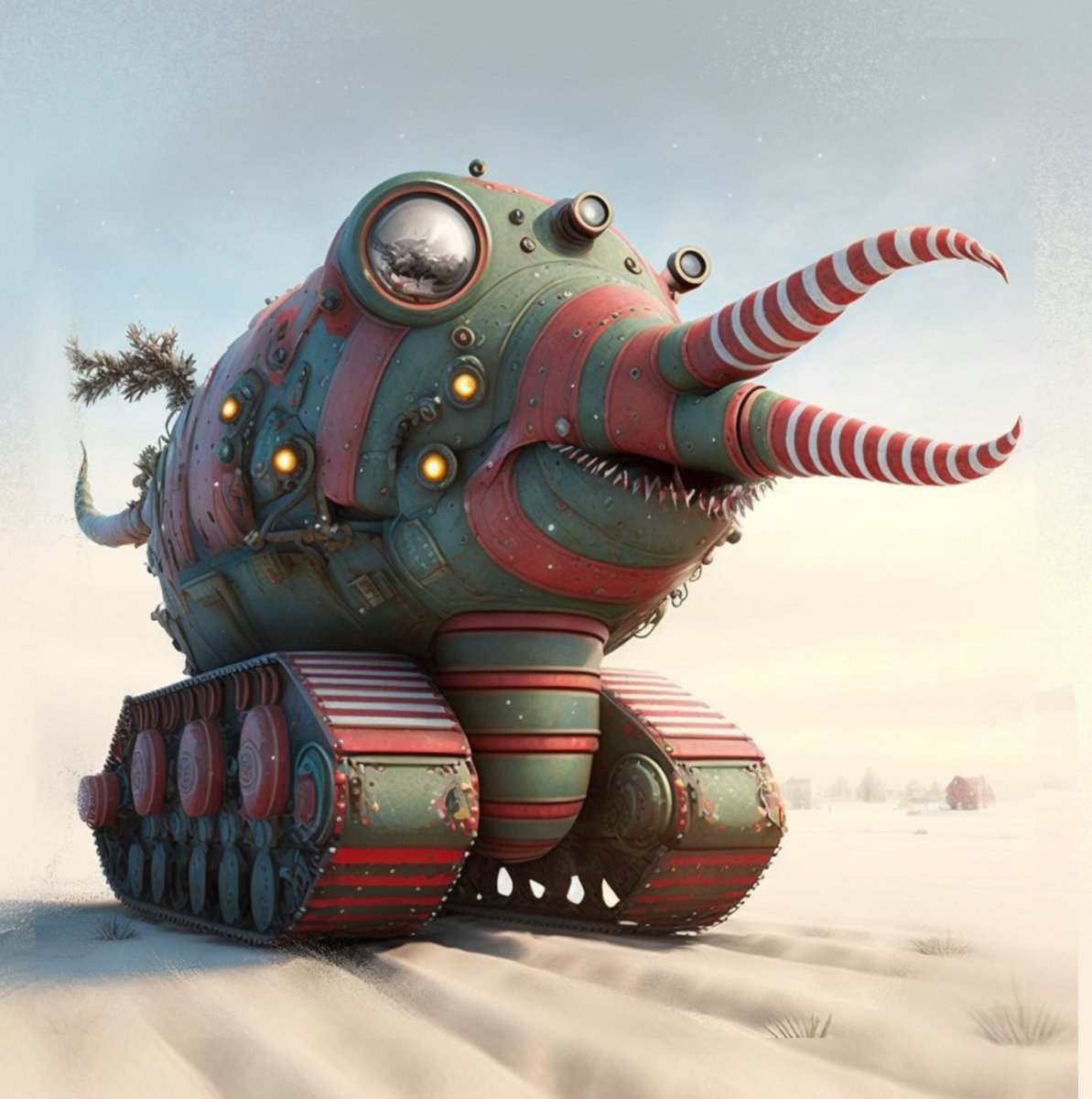 Squidbot_Design's tweet photo. Tank creature #AIArtCommuity #ai #tank https://t.co/HXAYhmpOW1