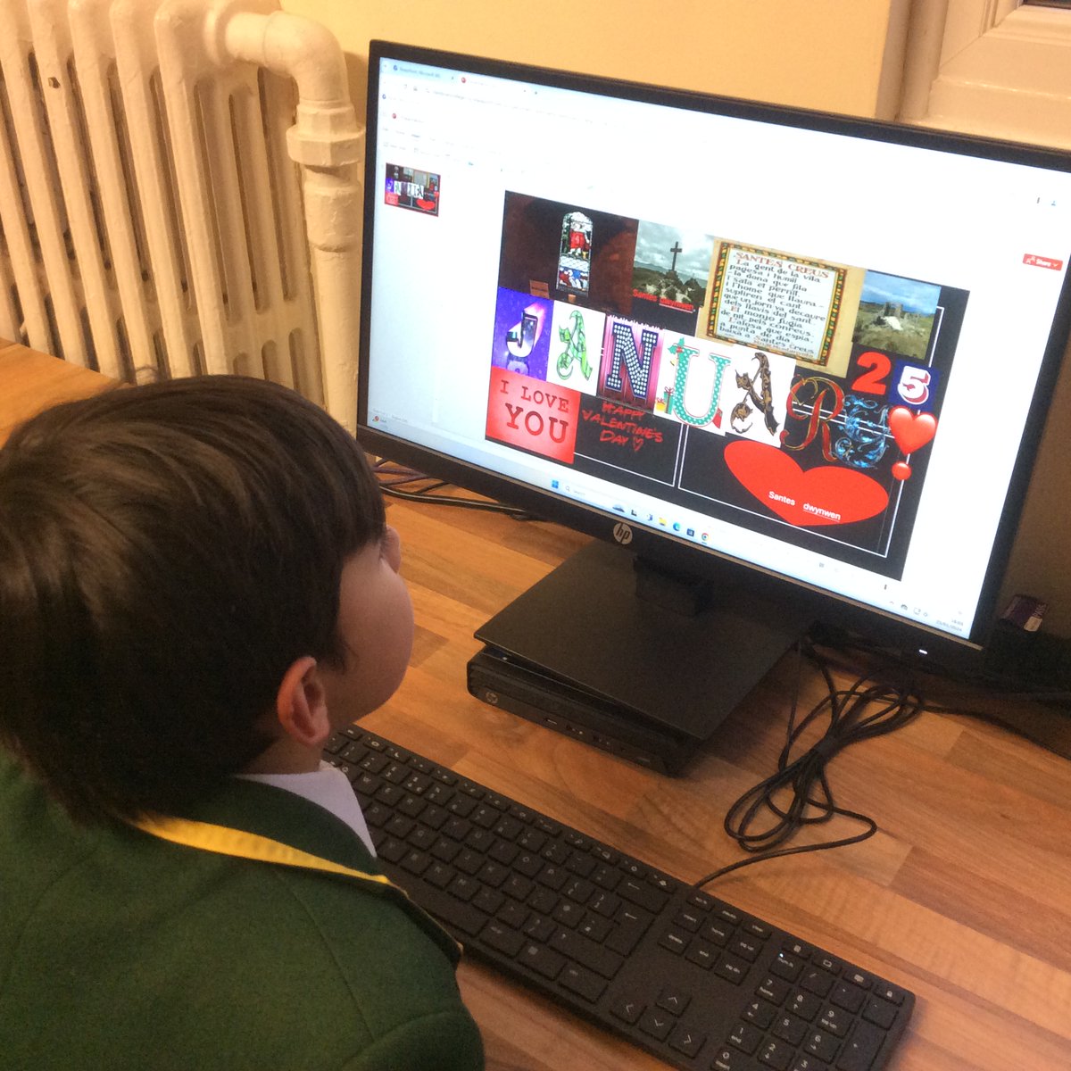 Connecting with Welsh legends on Dydd Santes Dwynwen, our pupils have been learning about the origins of Wales’ own ‘Valentine’s Day’.
Year 4/5 researching and creating PowerPoints about the story.
Year 6 recreating Llanddwyn Island to create Dwynwen’s Church in Minecraft.