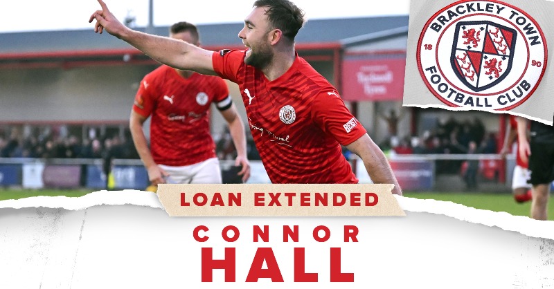 BrackleyTownFC's tweet photo. NEWS: We are delighted to announce that Connor Hall's loan @SolihullMoors has been extended until the end of the season.

Read more here ⤵️