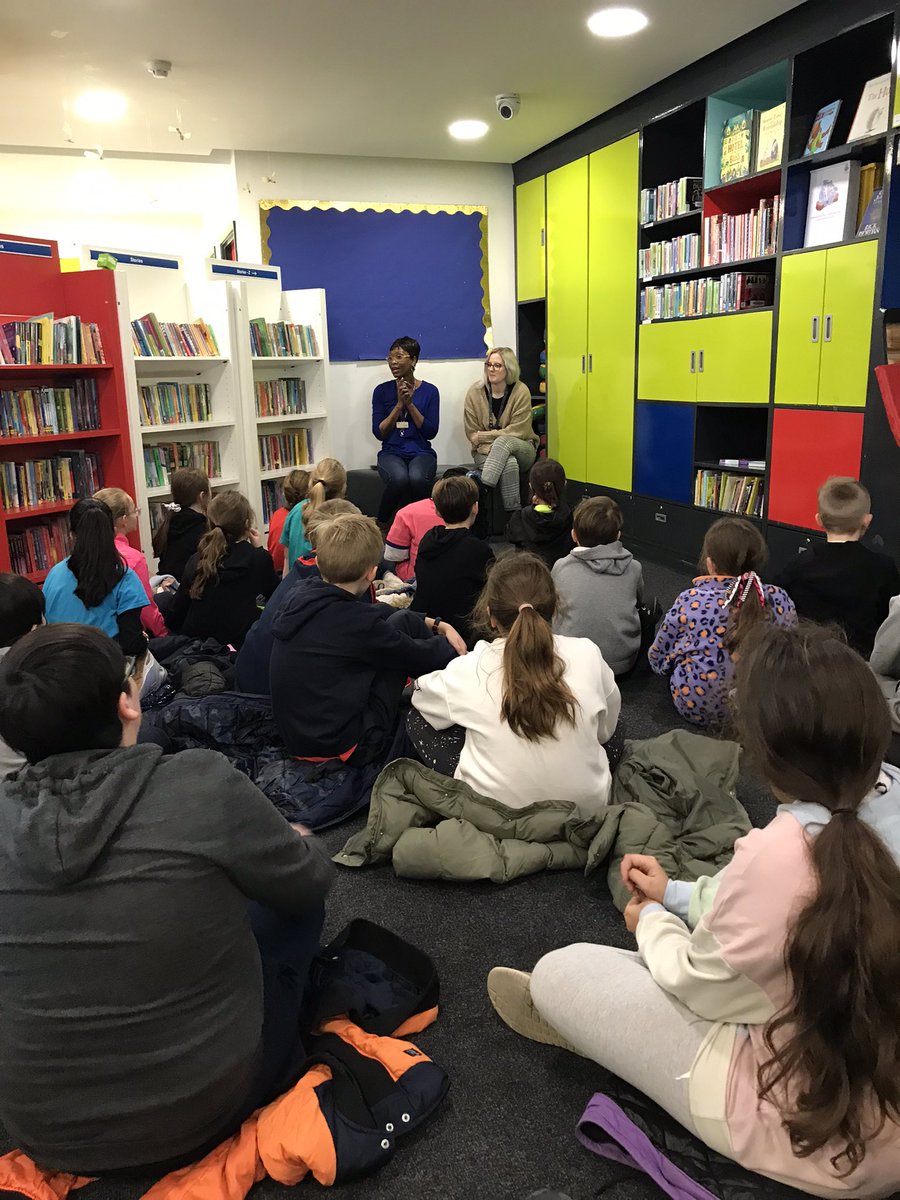HilltopMedway's tweet photo. Owls class have arrived at the library and are very excited to enjoy their session #sflt #lovereading #eh https://t.co/QfAFRVJq5k
