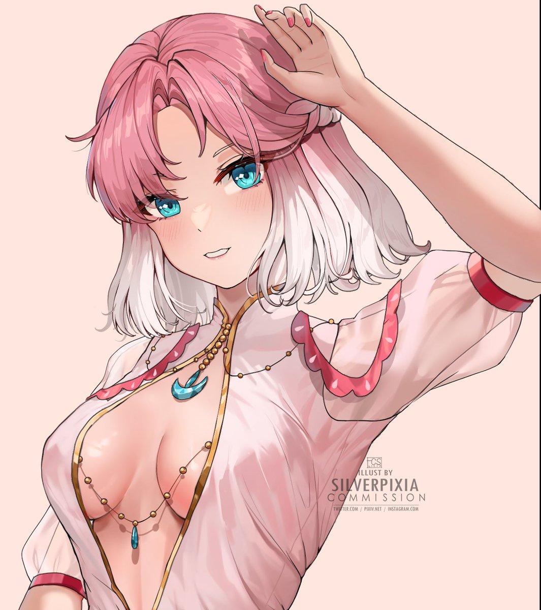 silverpixia's tweet photo. Character reference sheet commission for Exorblou! Had fun doing this, the color palette is different than my usual one🩵🌸

(Full char sheet below)
#artcommission https://t.co/A0v2kDAOCz