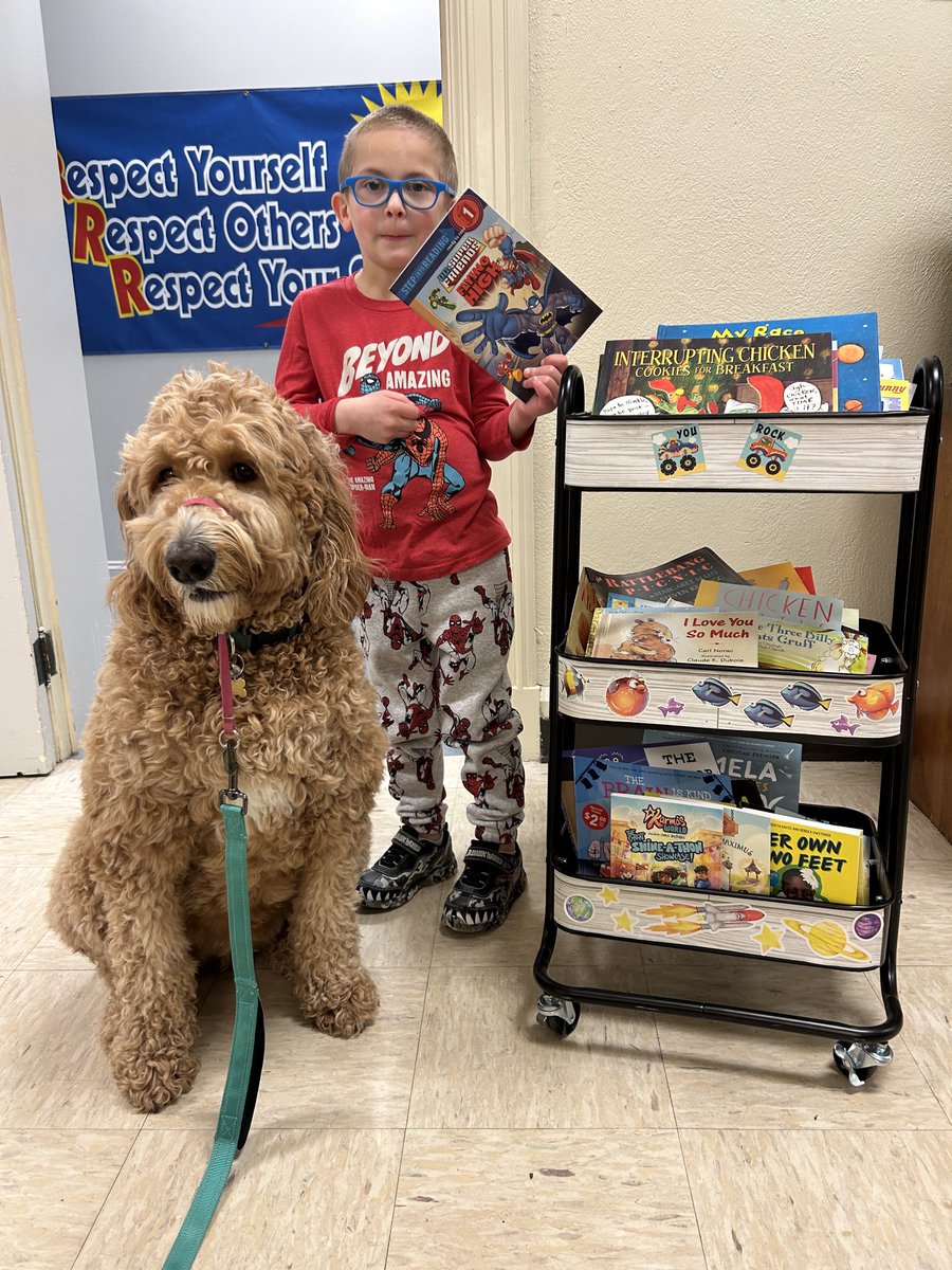 Our 10 PTO Book Cart winners got a bonus visitor today. Special thanks to our PTO, Spry Church, and the Wareheim Foundation for funding this great opportunity.