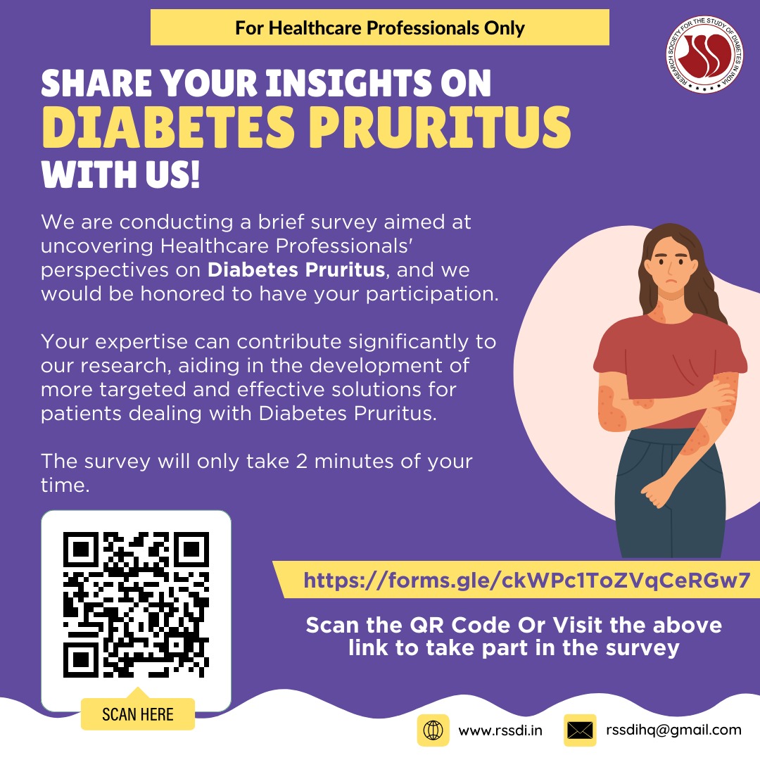 We are conducting a brief survey aimed at uncovering Healthcare Professionals' perspectives on Diabetes Pruritus, and we would be honored to have your participation. 🔗To participate in the survey go to forms.gle/ckWPc1ToZVqCeR… #diabetes #diabetesawareness #diabetesmanagement