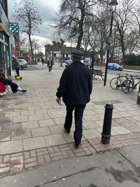 HOTSPOT PATROL - This Friday SNT officers were conducting reassurance patrol on Wanstead High Street and other hotspot areas .