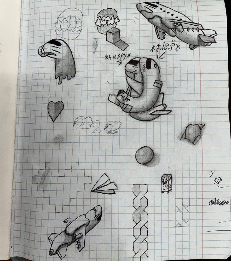 Drawings in a notebook :3