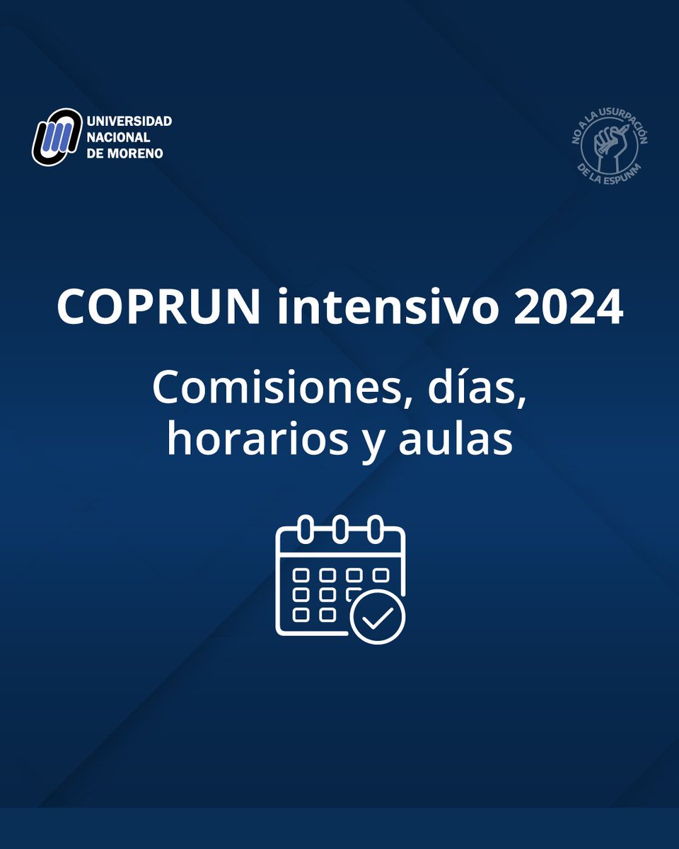 unimoreno's tweet photo. 👩‍💻 #IngresoUNM2024 Si comenzás el #COPRUN este año en la UNM, ya podés consultar toda la información necesaria para la cursada.

👉 ¿Qué días curso? ¿En qué aula tengo clases? Toda la información, en el siguiente enlace: https://t.co/H8HBKifaat

¡Bienvenidos/as a la #UNM! ✍️👨‍🏫👩‍💼 https://t.co/swlriOu5Nj