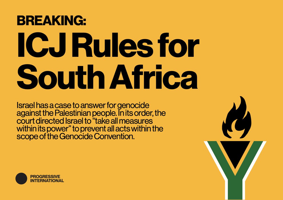 This is historic. @CIJ_ICJ rules for South Africa in its Genocide Convention case against Israel, rejecting Israel's request for dismissal.