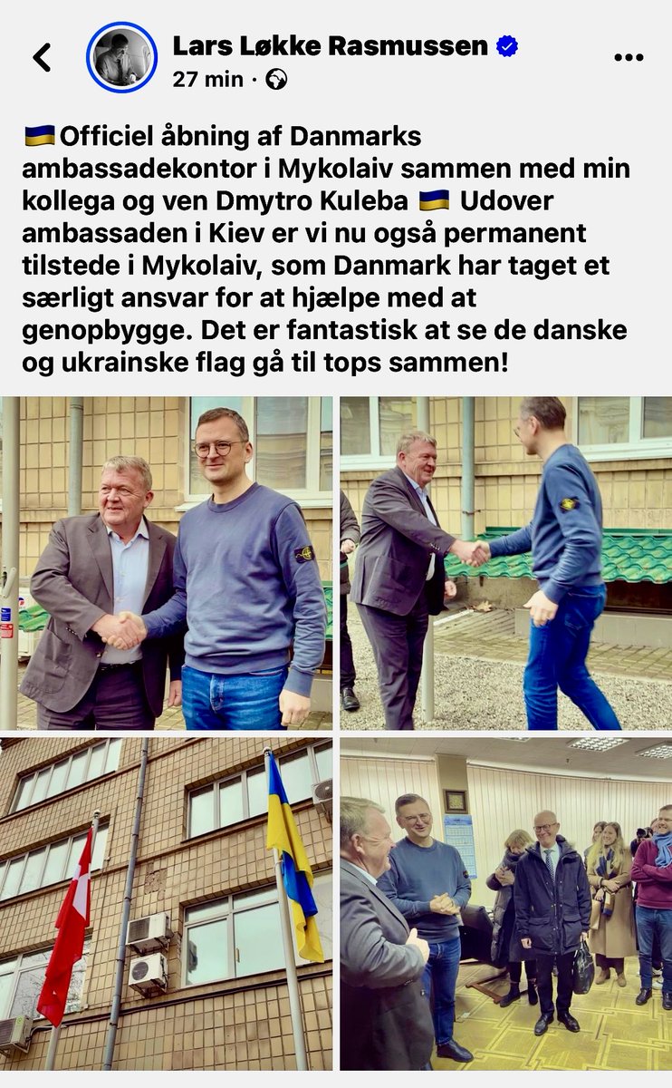 Danmark åbner en ambassade i Ukraine. 

Hvorfor ? 
Hvad skal ambassaden lave ? 
Ambassadøren skal, hvad ?

Tælle bombet, betalt af USA. EU. Danmark 💣

Mærlig prioritering, når DK sejler 🔫

#dkpol