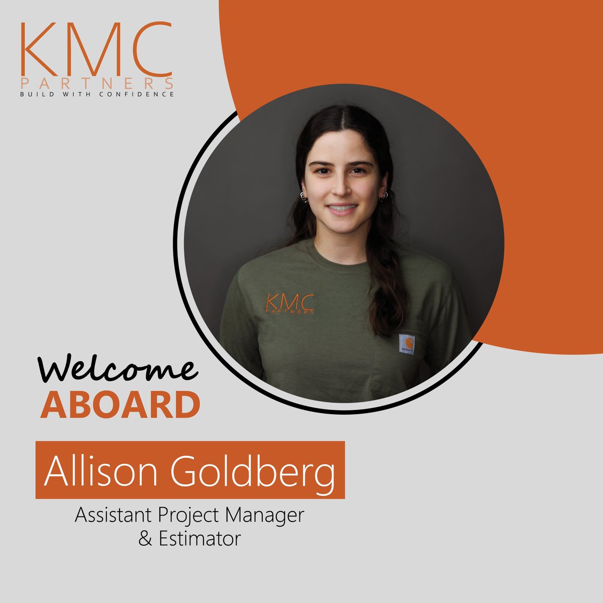 Please join us in welcoming Allison Goldberg to the KMC Team as an Assistant Project Manager &amp; Estimator. We are excited to have her on the team! 

#kmcpartners #buildwithconfidence #philadelphia #generalcontractor #constructionmanagement #estimating #welcomeaboard