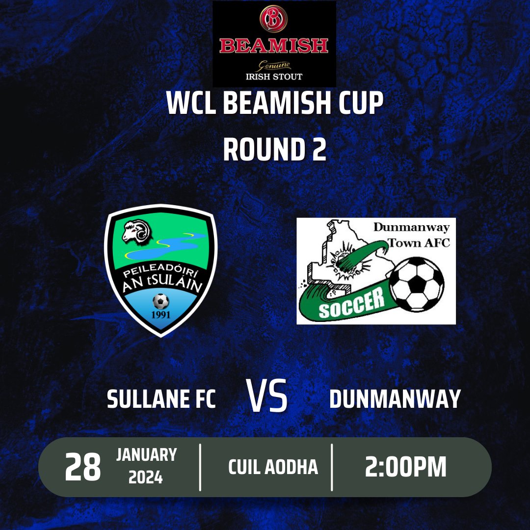 Round 2 Beamish Cup this weekend, best of luck lads!