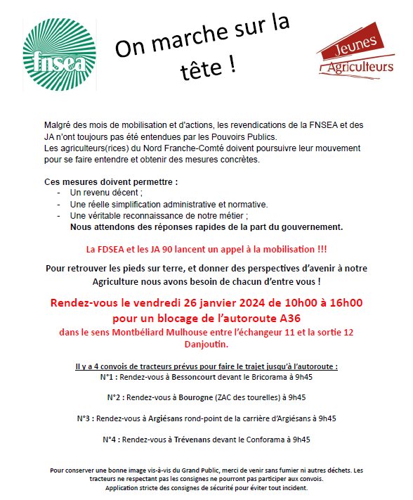 Soutien aux agriculteurs qui expriment leur exaspération. 

#AgriculteursEnColere #TerritoireDuLion #TerritoireSolidaire