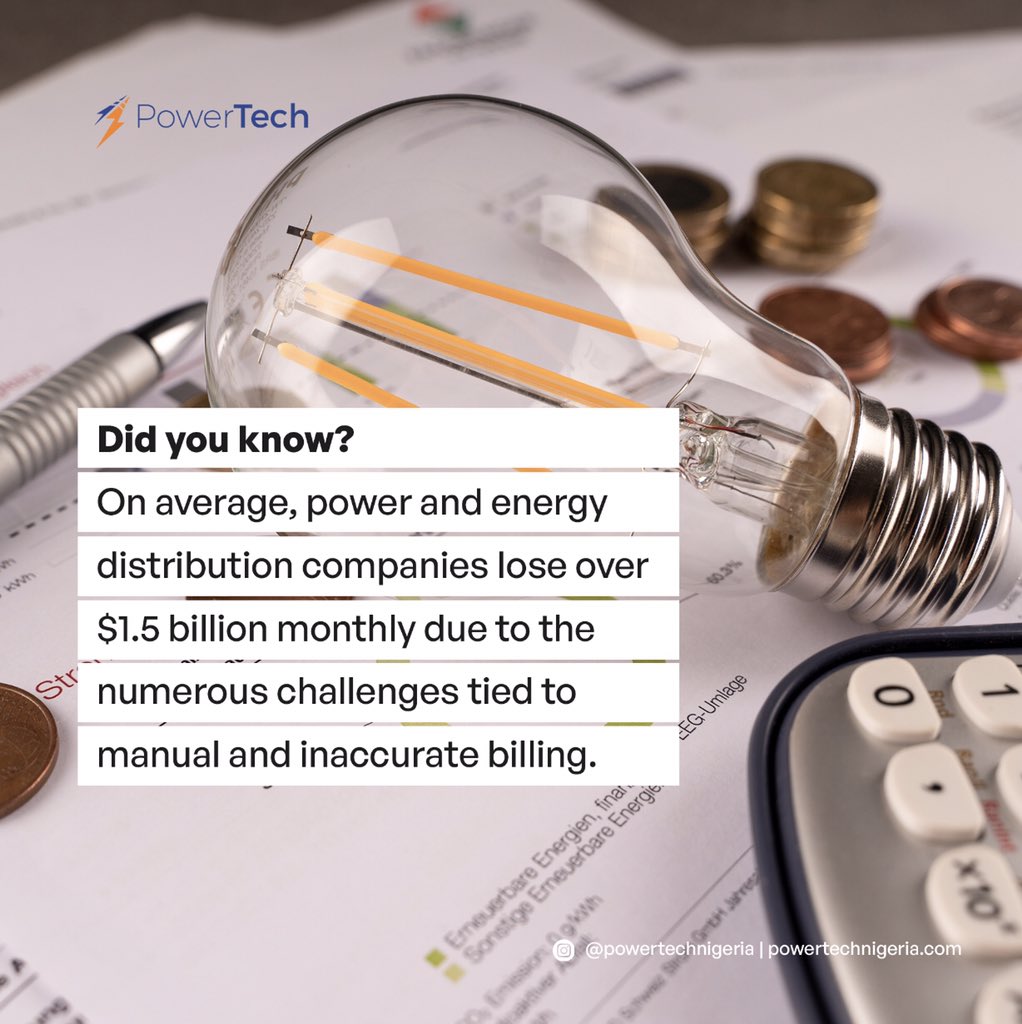 PowertechNg's tweet photo. Tired of manual billing and data collection in your Distribution Company? 

Our software solution can help you eliminate these processes for improved efficiency and reduced costs. 

Visit https://t.co/m0b0562gsJ to learn more.

#Powertech #powerDistributionCompanies https://t.co/P3dYnLm6Gf