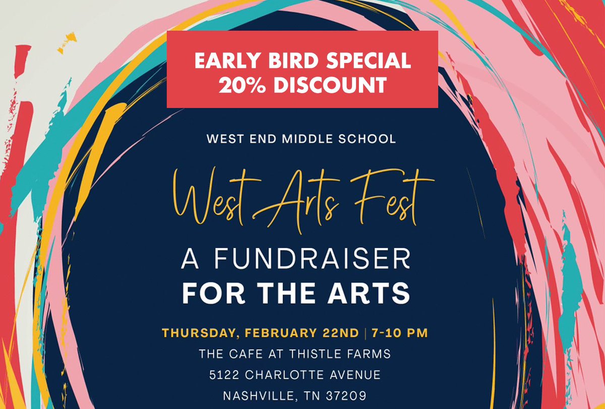 The 2nd Annual West Arts Fest is just around the corner. It’s a great night for a great cause. You’ll enjoy amazing food and an amazing silent auction. Early bird tickets are available now. app.memberhub.gives/westartsfest/E…