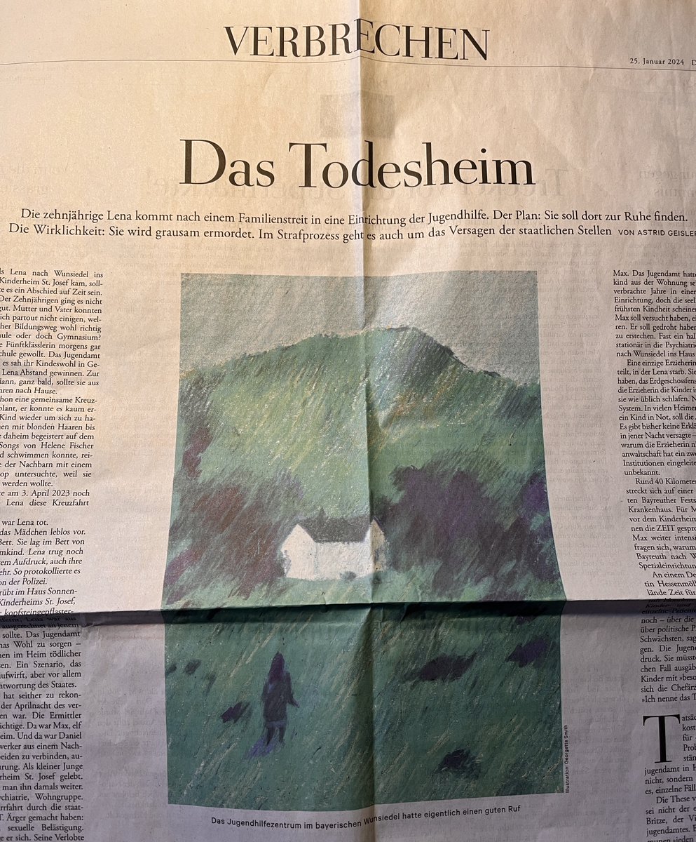 Wochenausgabe DIE ZEIT: Das Todesheim. Die zehnjährige Lena wird grausam ermordet. Die Journalistin <a href="/AstridGeisler/">Astrid Geisler</a> fragt zu Recht, warum der Fall bisher keine Debatte über diese Missstände ausgelöst hat.