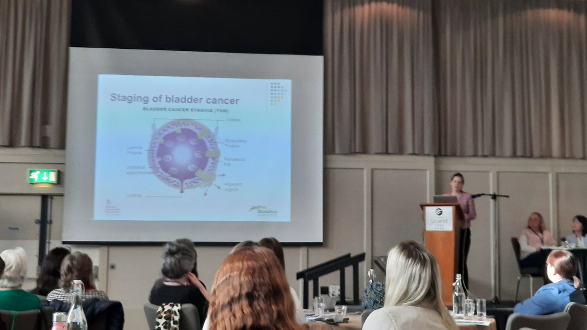 Afternoon session underway with Ms Catherine Dowling consultant urologist UHG providing an overview of bladder cancer covering the risk factors, signs and symptoms, diagnosis, staging, grading and treatment options.  Blood in your pee? See your GP! #IAUN2024
