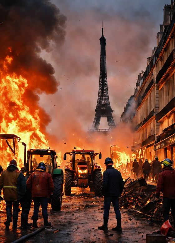 Neaofficiel's tweet photo. #PARIS2024 #AgriculteursEnColere #macron #attal 
#paris https://t.co/6JC6pQS4Z7