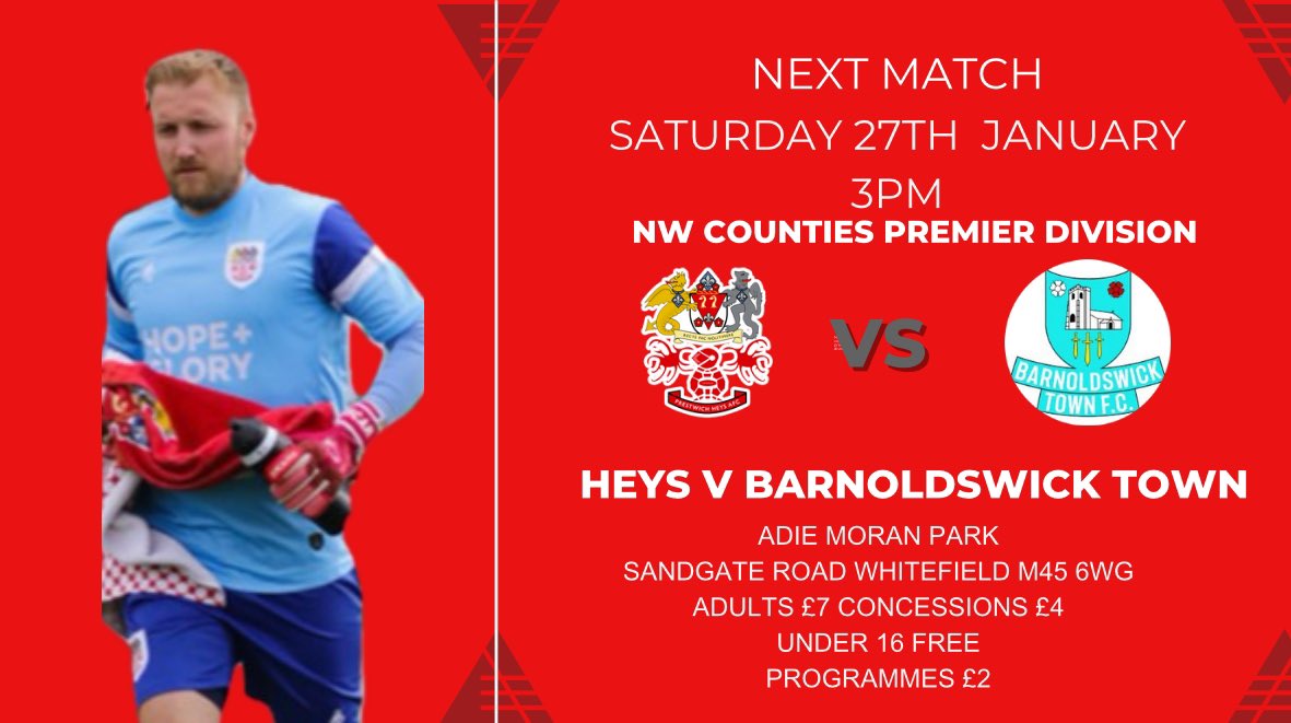 The weather is set fair so Prestwich why not make the most of it by getting behind us as we host <a href="/barlickfc/">Barnoldswick Town FC</a> tomorrow in the <a href="/nwcfl/">The NWCFL ⚽️</a> Premier Division (3pm). It’s been a testing week so come and get behind the lads and let everyone one know we’re still here!