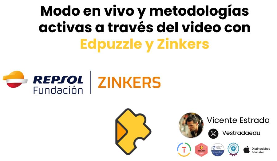 3⃣1⃣enero, te esperamos en esta sesión gratuita de #Zinkers <a href="/FundacionRepsol/">Fundación Repsol</a> y <a href="/edpuzzle_es/">Edpuzzle (español)</a> donde convertiremos el uso del vídeo en el aula en algo súper activo y súper fácil 😃. Apúntate 17:30 E. Primaria meet.google.com/kzv-ikrn-eus?h… y 18:30 E. Secundaria meet.google.com/rgo-krwp-kvr?h…