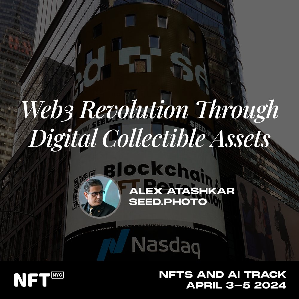 NFT.NYC (@nft_nyc) on Twitter photo Seed.Photo Co-Founder <a href="/AshkanAtashkar/">alexatashkar.eth</a> will join the NFTs and AI Track at #NFTNYC2024.
Alex is an international speaker who inspires people to take action using Blockchain, Web3 and NFT technologies through platforms like @seedphoto Seed.Photo Co-Founder <a href="/AshkanAtashkar/">alexatashkar.eth</a> will join the NFTs and AI Track at #NFTNYC2024.
Alex is an international speaker who inspires people to take action using Blockchain, Web3 and NFT technologies through platforms like @seedphoto