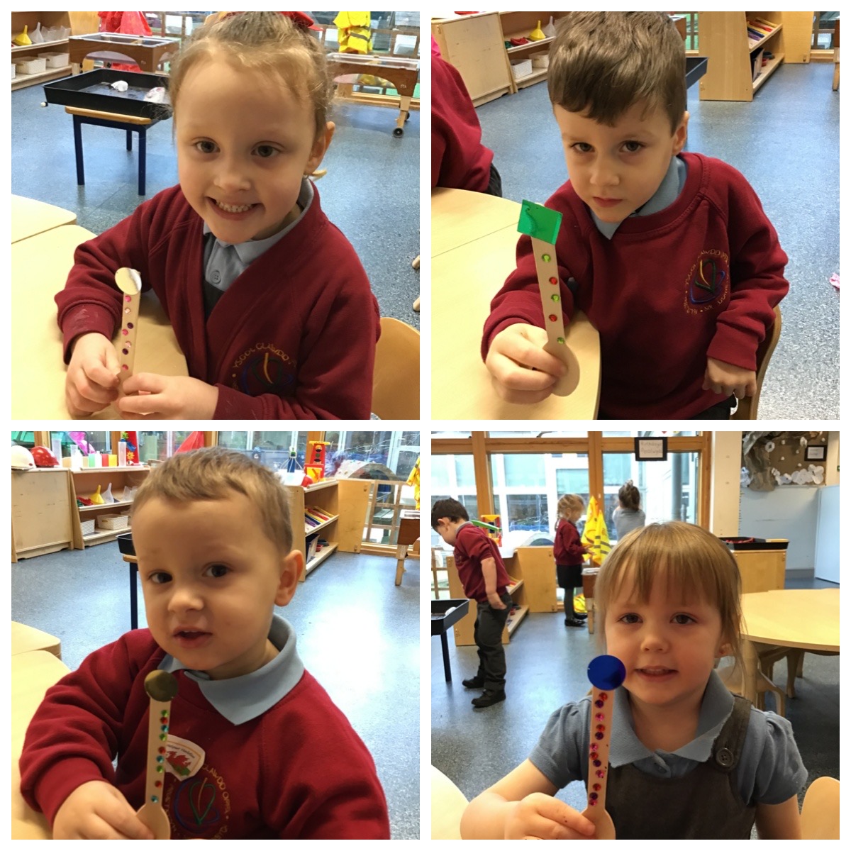 In Nursery this week, we have been learning about Santes Dwynwen. We made a Welsh love spoon using our Maths skill to make repeated patterns. 🏴󠁧󠁢󠁷󠁬󠁳󠁿⭐️ Da iawn pawb!