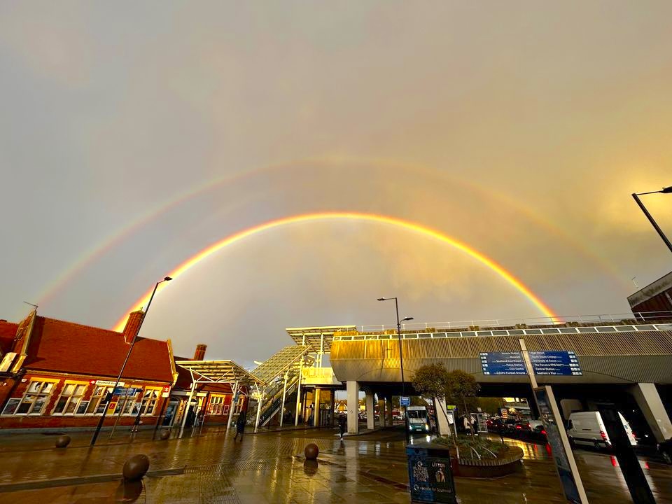 A double rainbow over Southend City centre. 

Photo by Daizy Brenchley.