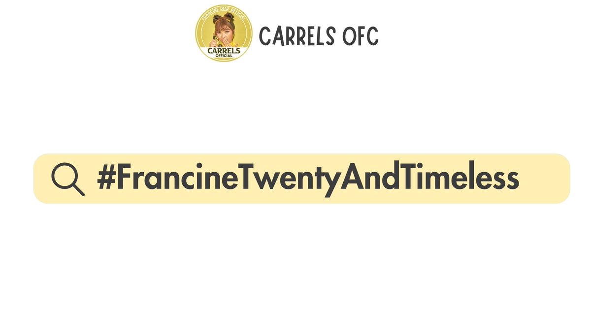 countdown for her 20th birthday! 🎉

as we celebrate her special day, we would like to invite you to join in our yellow world. Feel free to use the litol chinny icon and use our official birthday hashtag. Thank you!

twitter party- 11:00 PM ONWARDS (Jan26)
#FrancineDiaz