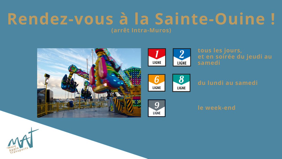 [Idée week-end]
🎉🍭La célèbre fête de la Sainte-Ouine est de retour au pied des remparts jusqu'au 18 février 2024
🚍Allez-y en bus avec le réseau MAT !