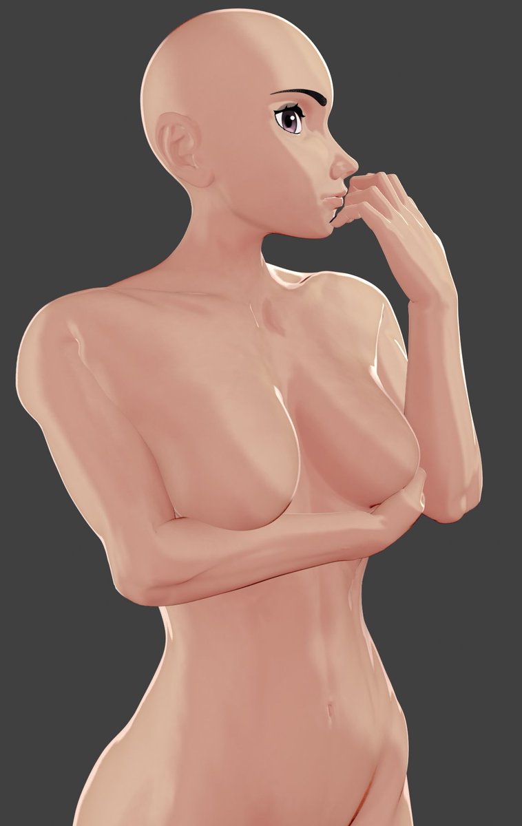 Aluslaw's tweet photo. #blender #bnpr #b3d #3dart

There's no IKs yet, there's no corrective bones yet, the whole right hand basically  didn't mirror correctly, there's no softbody deformation yet... 
But hey, it  looks half-decent...
...ish https://t.co/87q2yV1haw