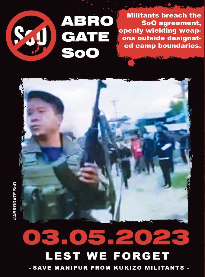 The path to peace in Manipur demands a firm stance against impunity and a renewed commitment to upholding the principles of the Suspension of Operations agreement.
#KukiMilitants ViolatedSoO #AbrogateSoO
#RepublicDay2024